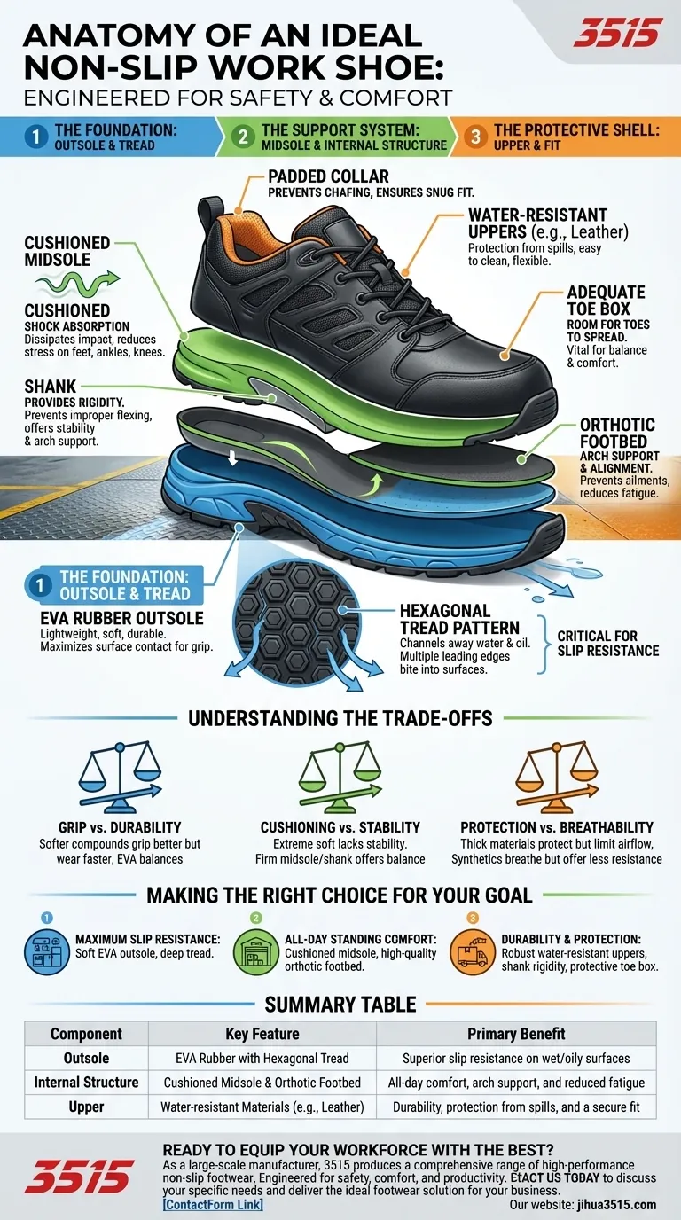 Каковы компоненты идеальной нескользящей рабочей обуви? Разработаны для максимальной безопасности и комфорта Визуальное руководство