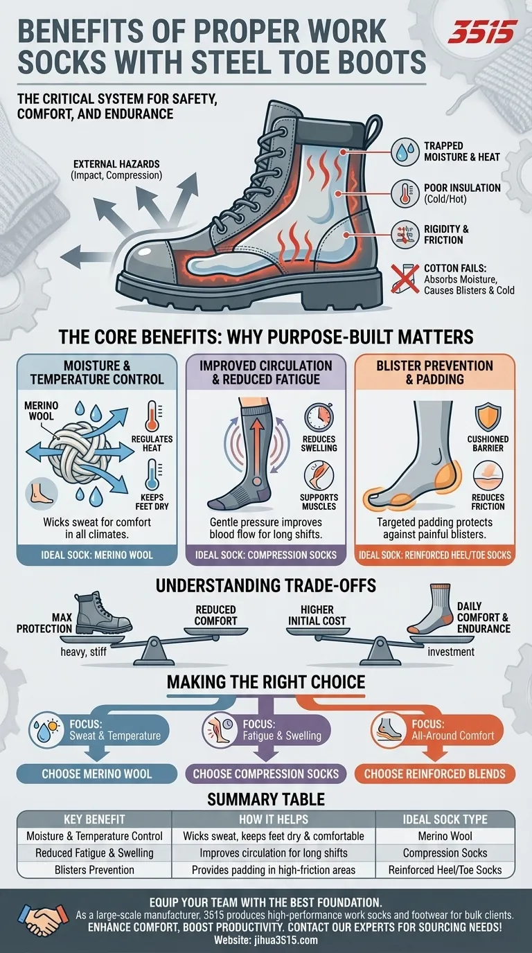 What are the benefits of wearing proper work socks with steel toe boots? Boost Comfort & Safety Visual Guide