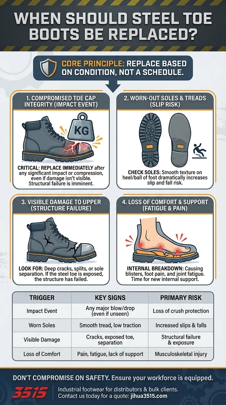 Когда следует заменять ботинки со стальным носком? Защитите свои ноги от дорогостоящих производственных травм Визуальное руководство