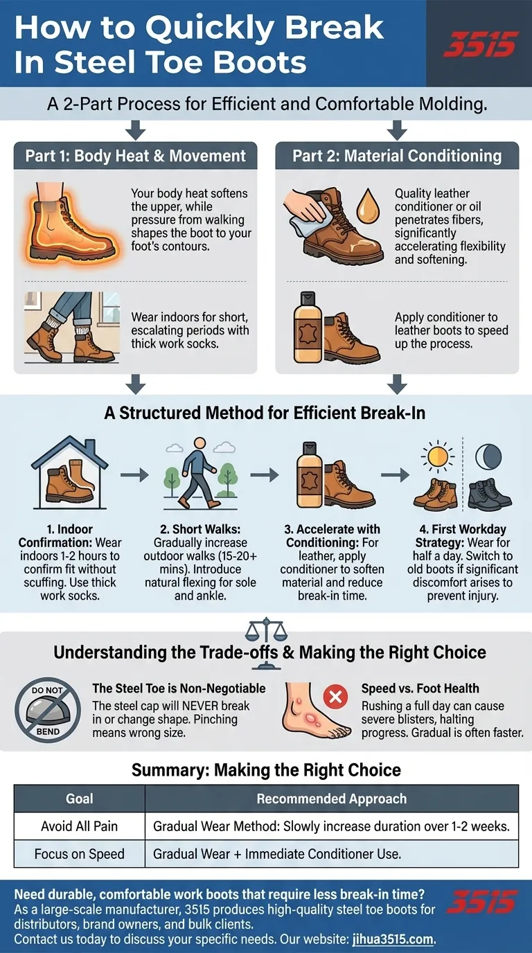 How can you quickly break in steel toe boots? A Fast, Pain-Free Method for Comfort Visual Guide