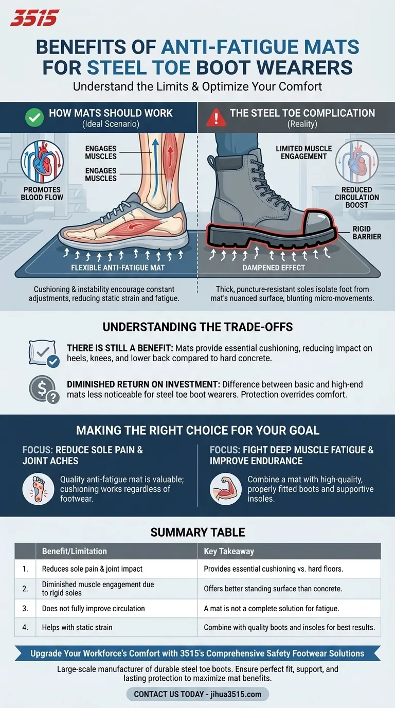 ¿Cuáles son los beneficios de las alfombrillas antifatiga para los usuarios de botas con punta de acero? Una guía para gestionar la comodidad en el lugar de trabajo Guía Visual