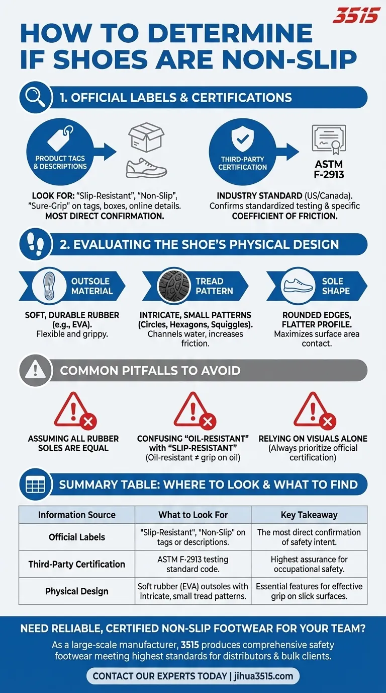 ¿Dónde buscar información para determinar si un zapato es antideslizante? Una guía de calzado de seguridad Guía Visual