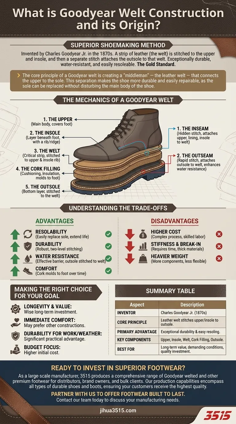 Что такое конструкция Goodyear Welt и откуда она взялась? Золотой стандарт прочной обуви Визуальное руководство
