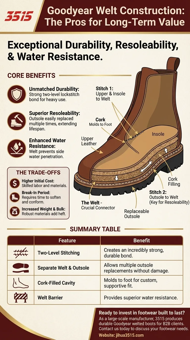 Quels sont les avantages de la construction Goodyear Welt ? Durabilité et ressemelage inégalés Guide Visuel