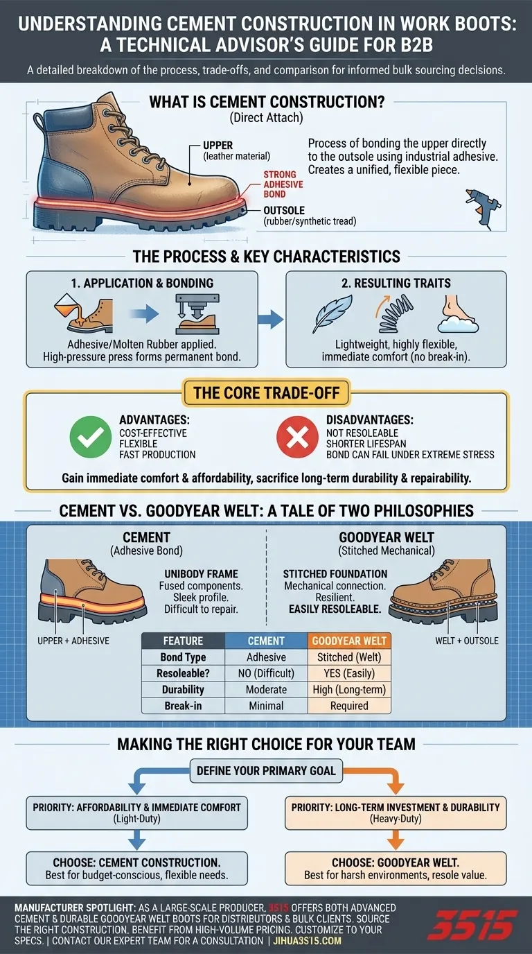 什么是鞋面与鞋底粘合的构造工艺？解锁工作靴耐用性与舒适性的秘密 图解指南