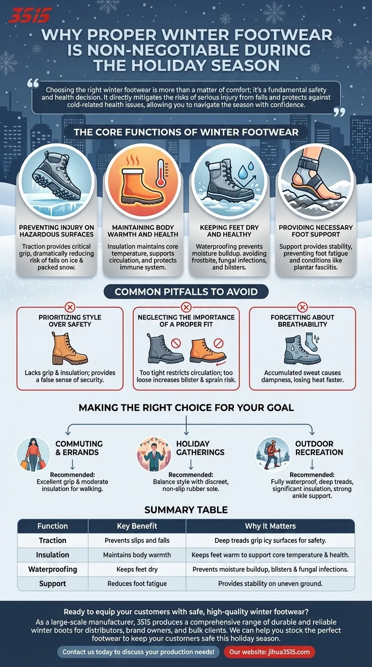 Pourquoi les chaussures d'hiver appropriées sont-elles importantes pendant la période des fêtes ? Restez en sécurité et au chaud avec les bonnes bottes Guide Visuel