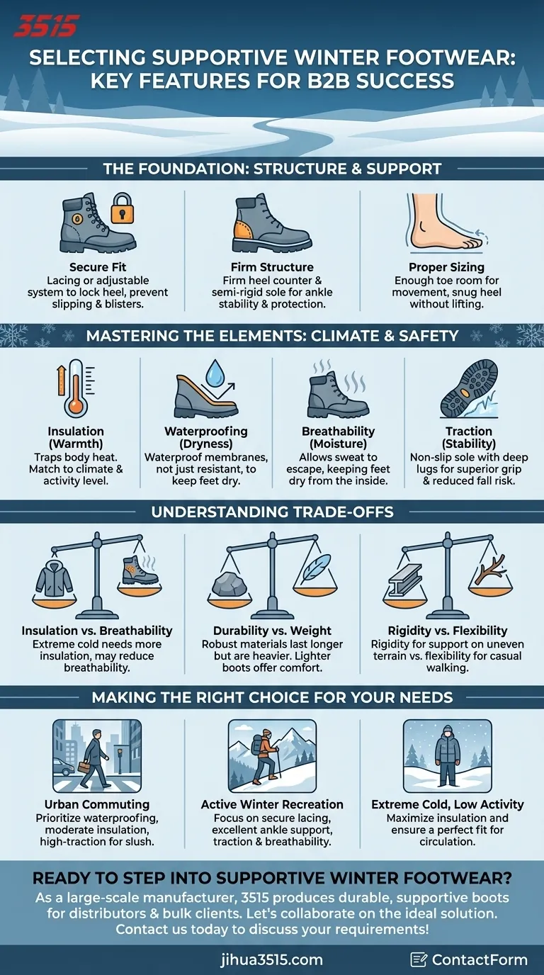 Какие характеристики следует учитывать при выборе поддерживающей зимней обуви? Обеспечьте надежную походку с правильной поддержкой Визуальное руководство