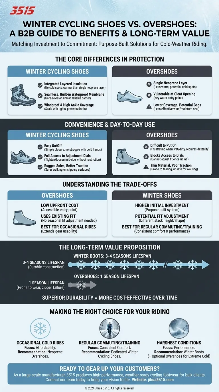 ¿Cuáles son los beneficios de usar zapatillas de ciclismo de invierno en comparación con las fundas para zapatillas? Guía Visual