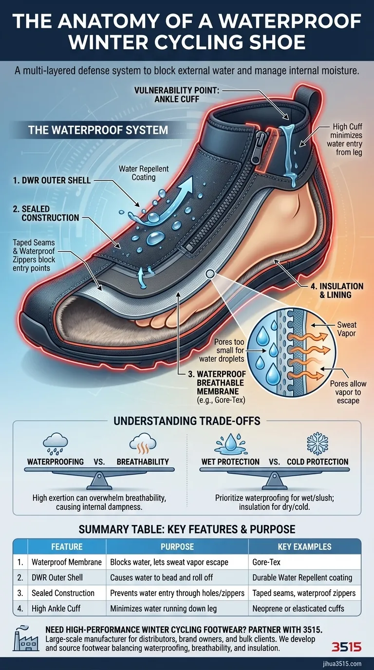 Какие особенности делают зимние велотуфли водонепроницаемыми? Руководство по сохранению сухости и тепла Визуальное руководство