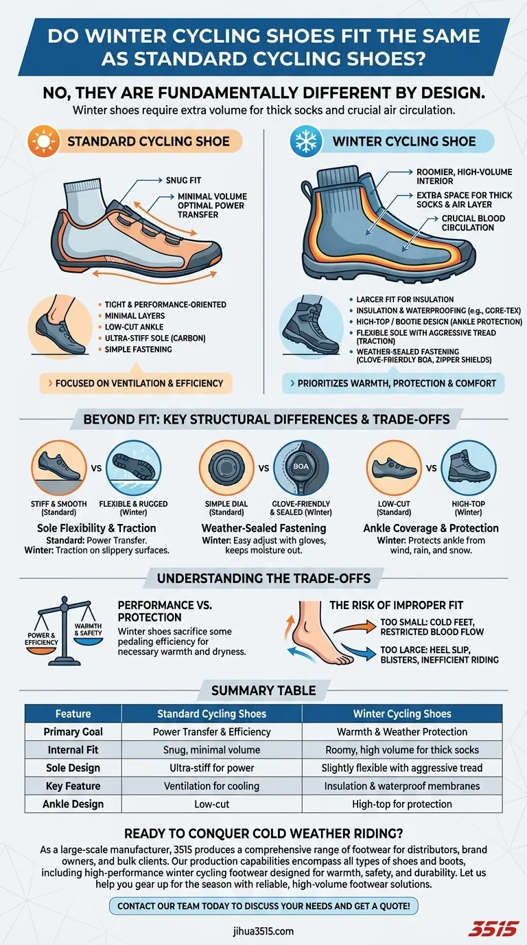 ¿Los zapatos de ciclismo de invierno calzan igual que los zapatos de ciclismo estándar? Por qué un ajuste espacioso es esencial Guía Visual