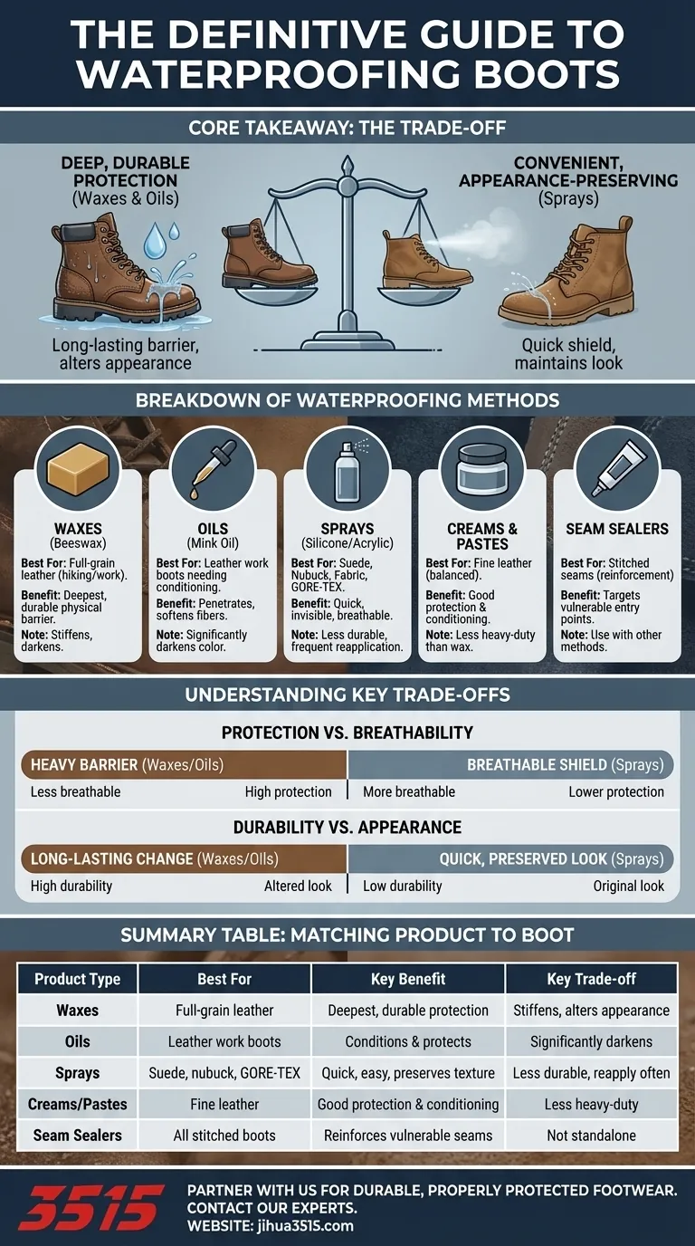Какие типы средств доступны для водоотталкивающей обработки ботинок? Выберите правильное средство для защиты ваших ботинок Визуальное руководство