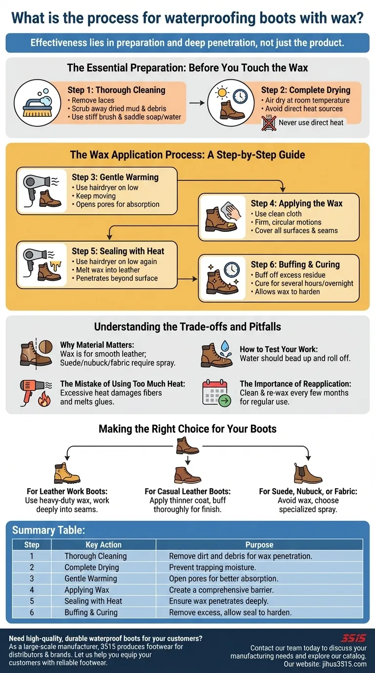 Was ist der Prozess der Wachsimprägnierung von Stiefeln? Eine Schritt-für-Schritt-Anleitung für maximalen Schutz Visuelle Anleitung