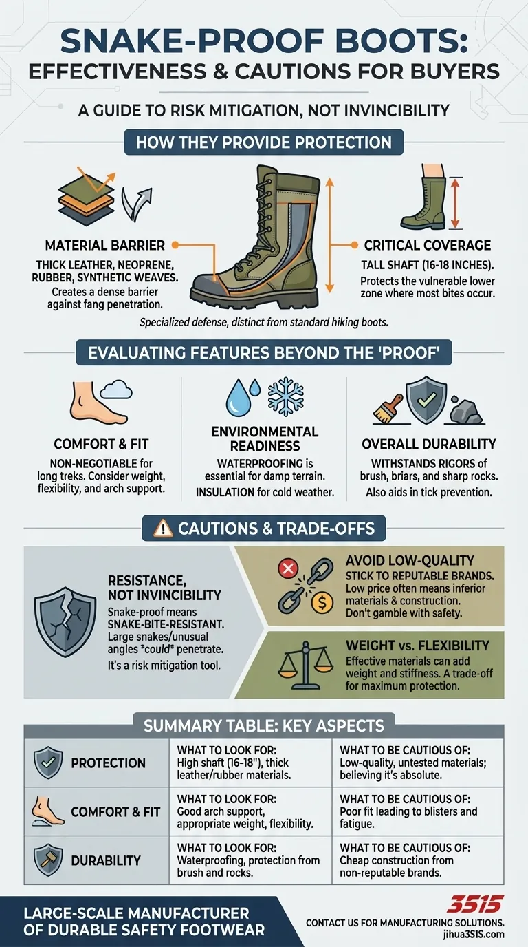 Quão eficazes são as botas à prova de cobras? Um guia de segurança e cuidados para o comprador Guia Visual