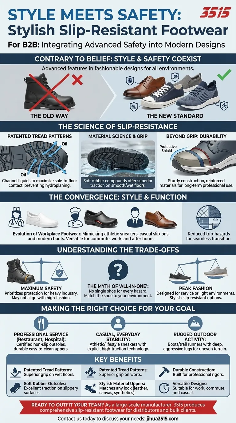 Sono disponibili opzioni eleganti nelle calzature antiscivolo? Scopri la sicurezza moderna incontra lo stile Guida Visiva