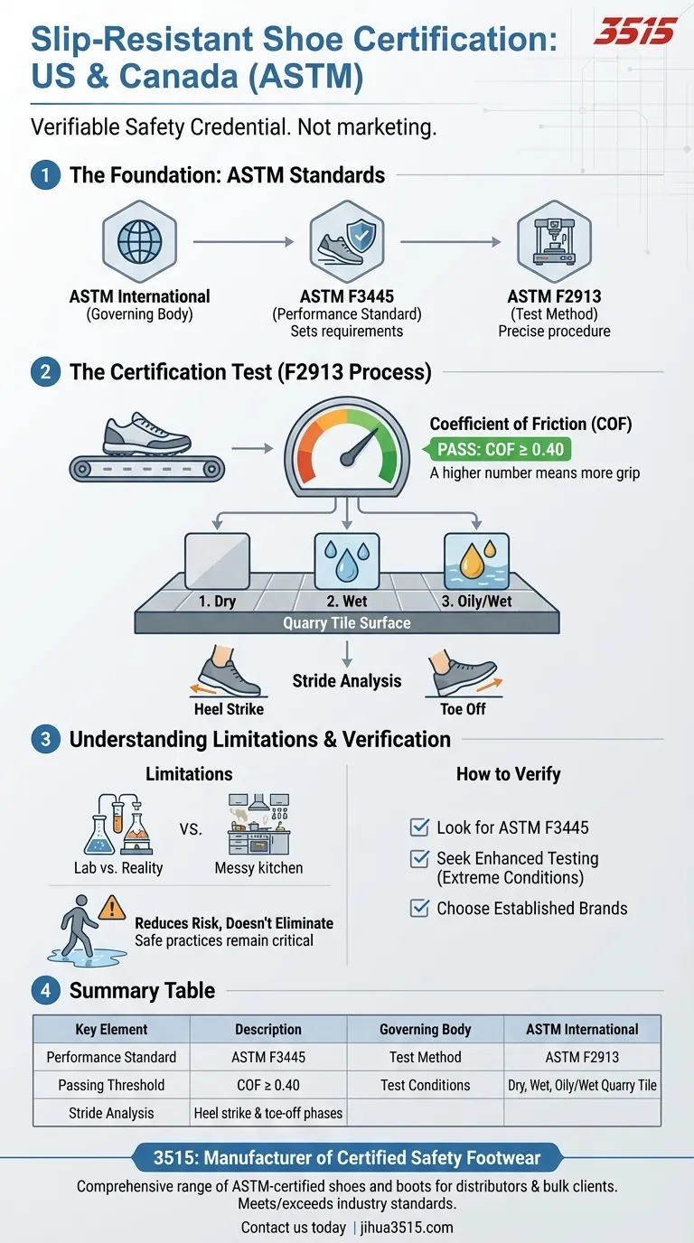 在美国和加拿大，防滑鞋是如何认证的？了解 ASTM 安全标准 图解指南
