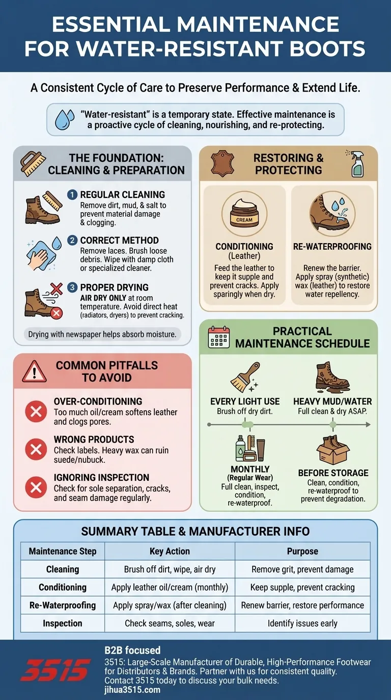 ما هي ممارسات الصيانة الأساسية للأحذية المقاومة للماء؟ إطالة عمر الحذاء بالعناية الاستباقية دليل مرئي