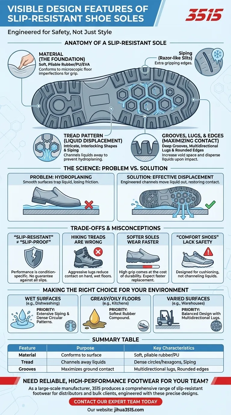 Was sind die sichtbaren Designmerkmale von rutschfesten Schuhsohlen? Schlüsselelemente für ultimative Sicherheit Visuelle Anleitung