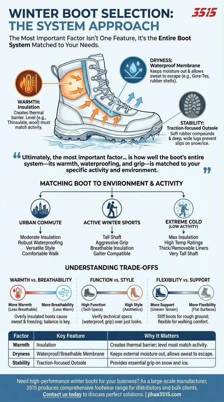 冬用ブーツを選ぶ際に最も重要な要素は何ですか？それは単一の機能ではなく、完璧なシステムです。 ビジュアルガイド