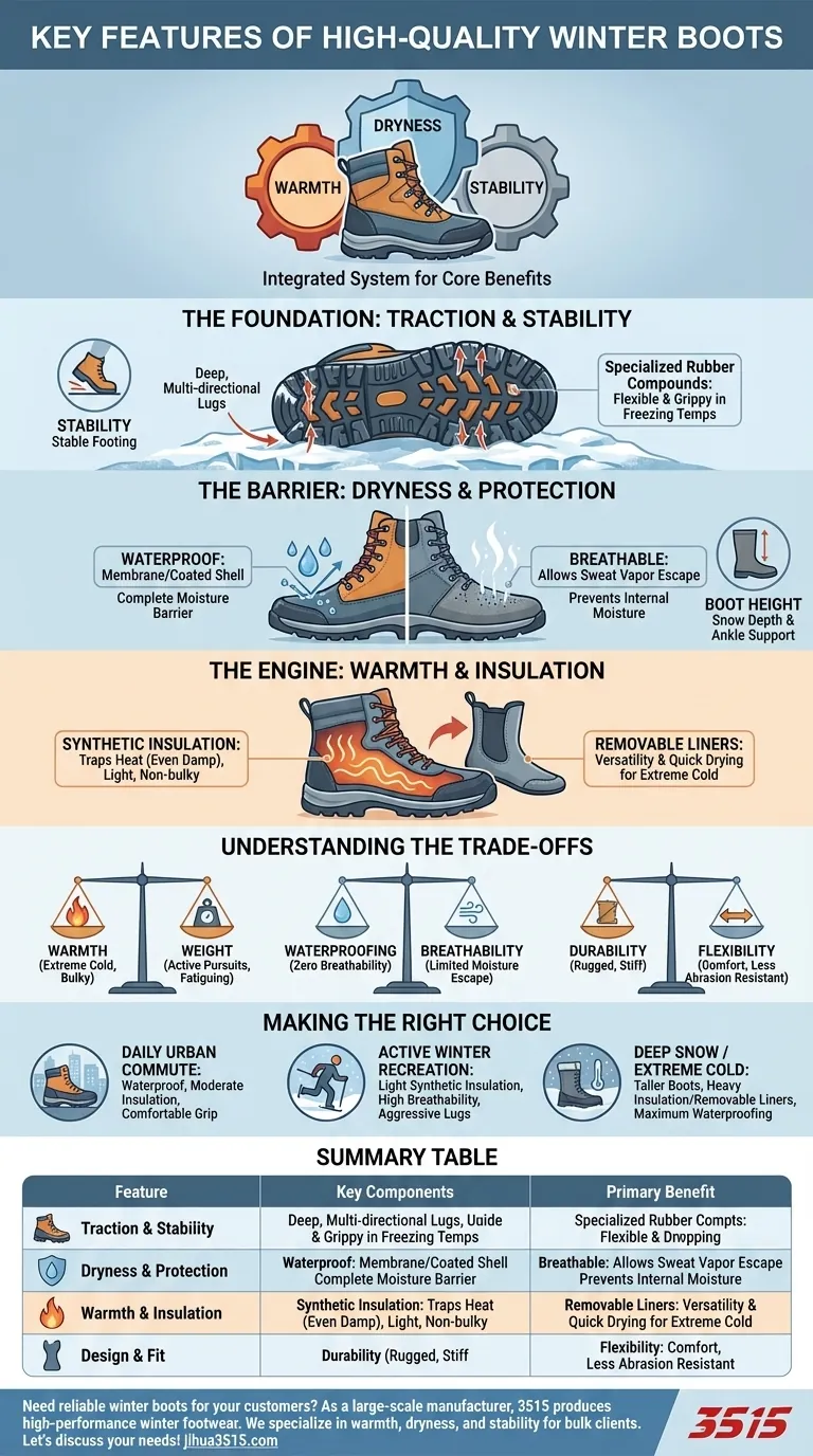 优质冬靴的关键特性是什么？保暖、干燥和稳定是关键 图解指南