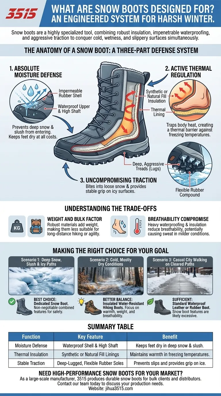 À quoi servent les bottes de neige ? Maîtriser les défis du froid, de l'humidité et du verglas en hiver Guide Visuel