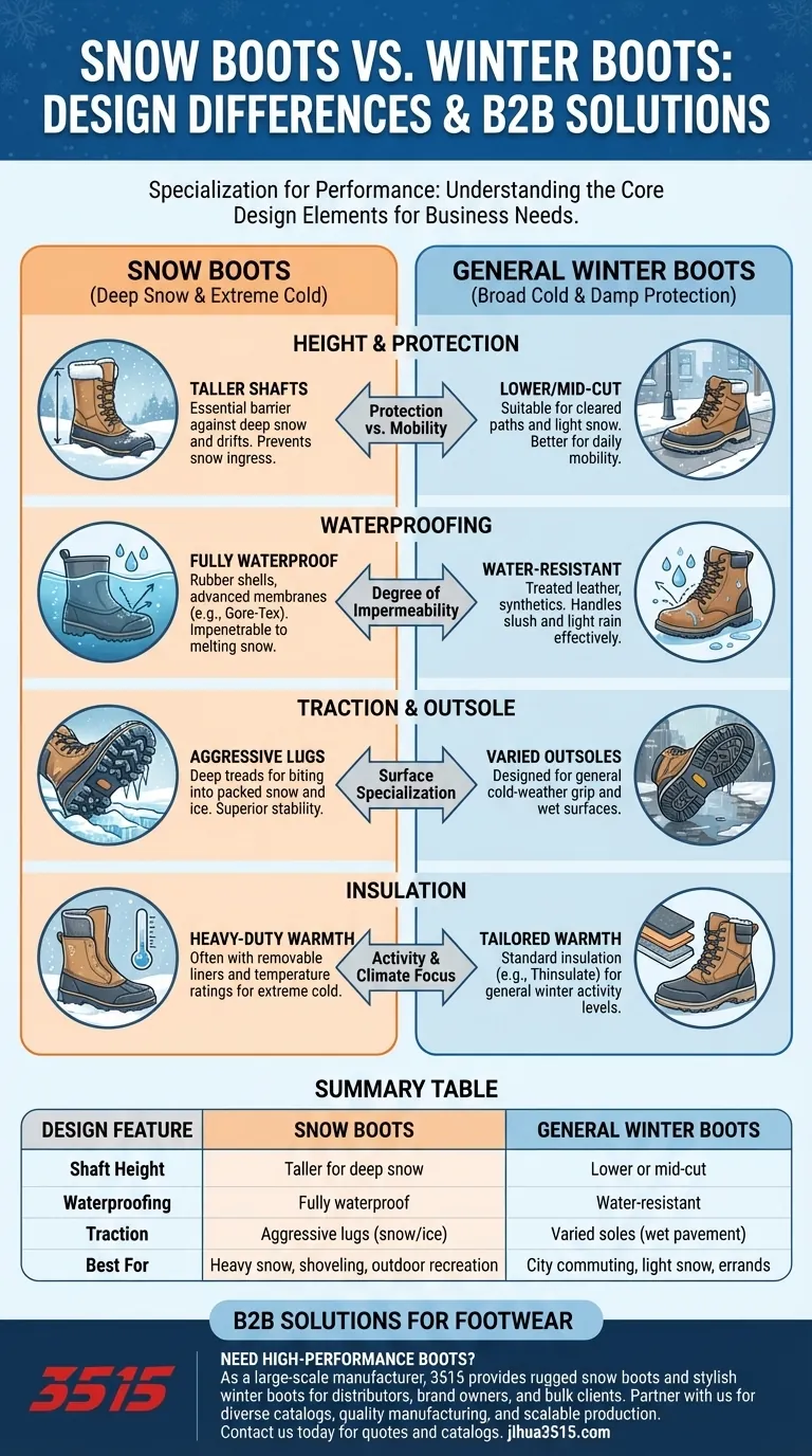 ¿En qué se diferencian las botas de nieve de las botas de invierno en cuanto a diseño? Una guía para elegir el calzado adecuado Guía Visual