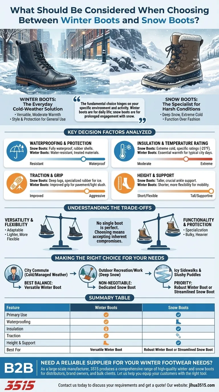 Que faut-il considérer lors du choix entre des bottes d'hiver et des bottes de neige ? Trouvez vos chaussures parfaites pour le temps froid Guide Visuel