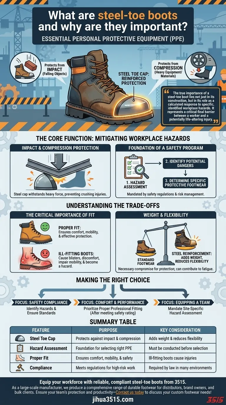 什么是钢头靴，为什么它们很重要？高风险工作的基本足部防护 图解指南