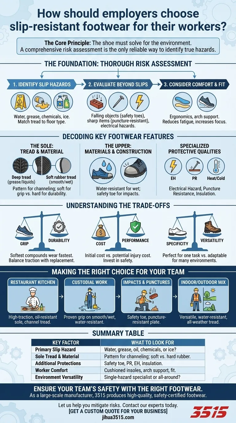 Как работодателям выбирать нескользкую обувь? Руководство по выбору на основе оценки рисков для безопасности на рабочем месте Визуальное руководство