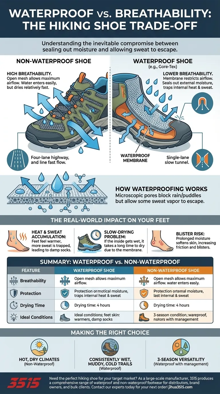 防水功能对徒步鞋透气性有何影响？不可避免的权衡 图解指南