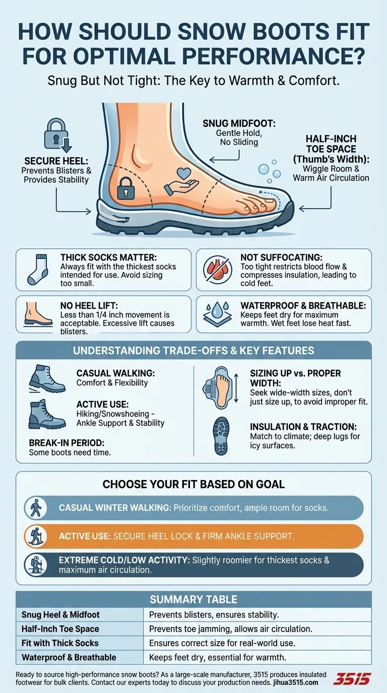 最適なパフォーマンスのためにスノーブーツはどのようにフィットさせるべきか？暖かさ、快適さ、安定性を実現する ビジュアルガイド