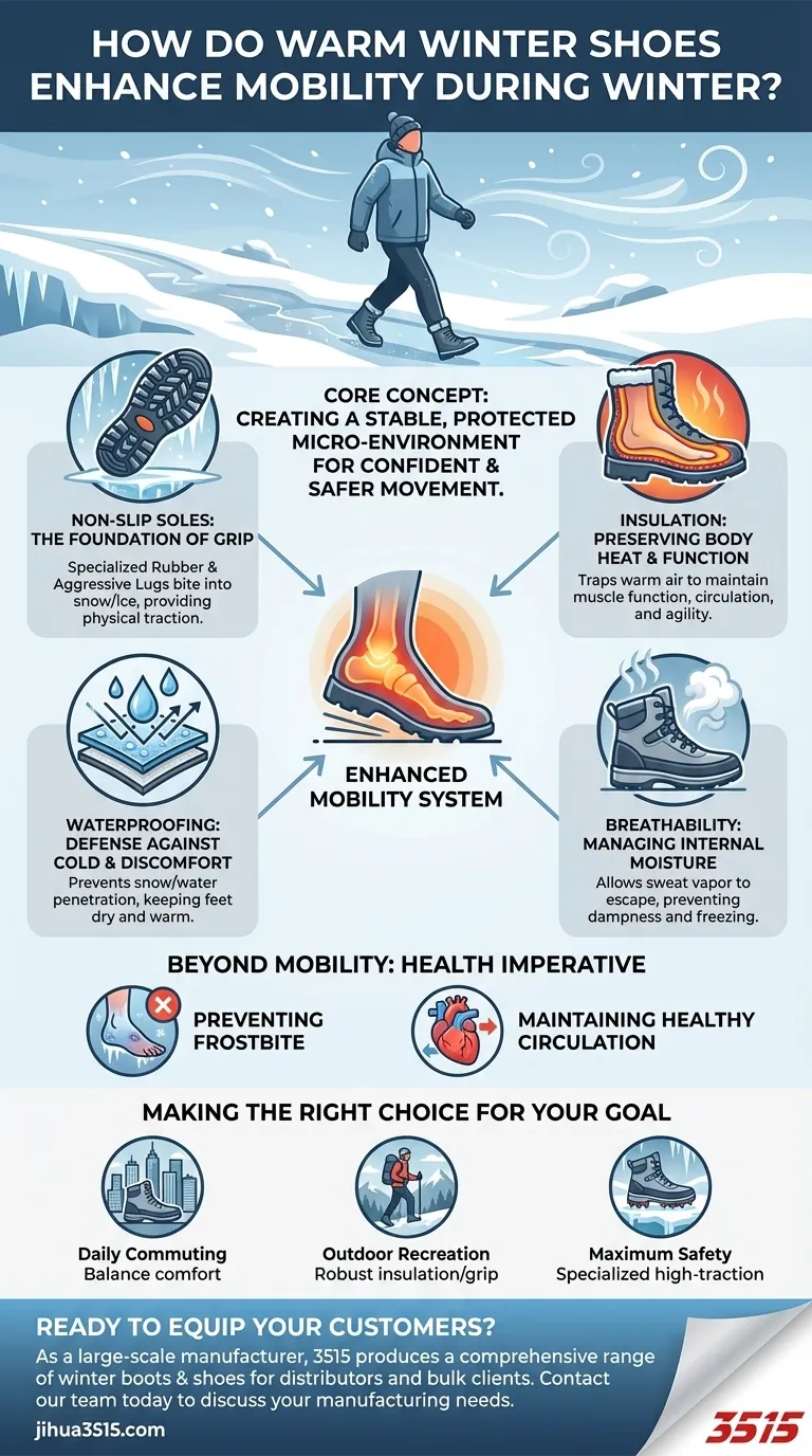 ¿Cómo mejoran el calzado de invierno abrigado la movilidad durante el invierno? Desbloquea un movimiento seguro en condiciones adversas Guía Visual