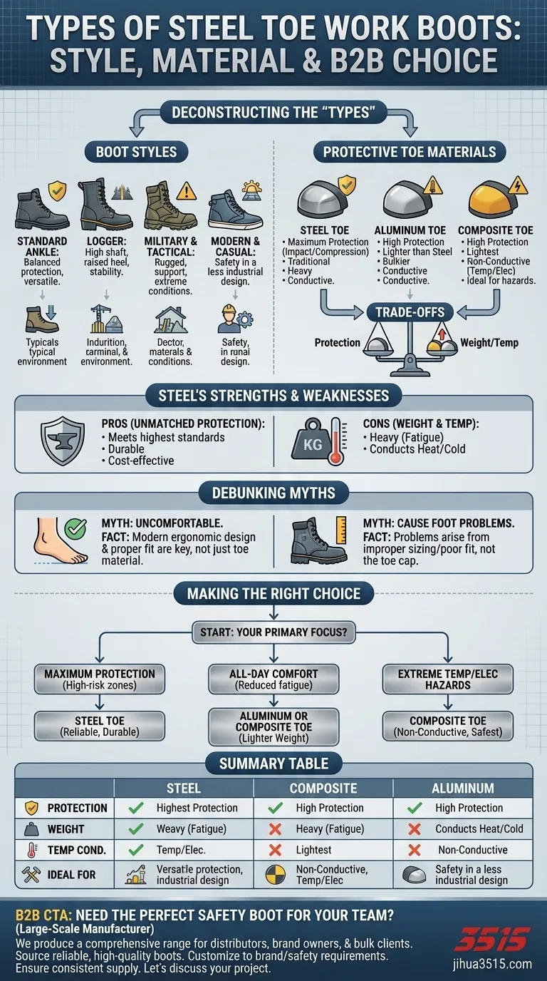 Какие бывают виды рабочих ботинок со стальным носком? Выберите правильные ботинки для вашей работы Визуальное руководство