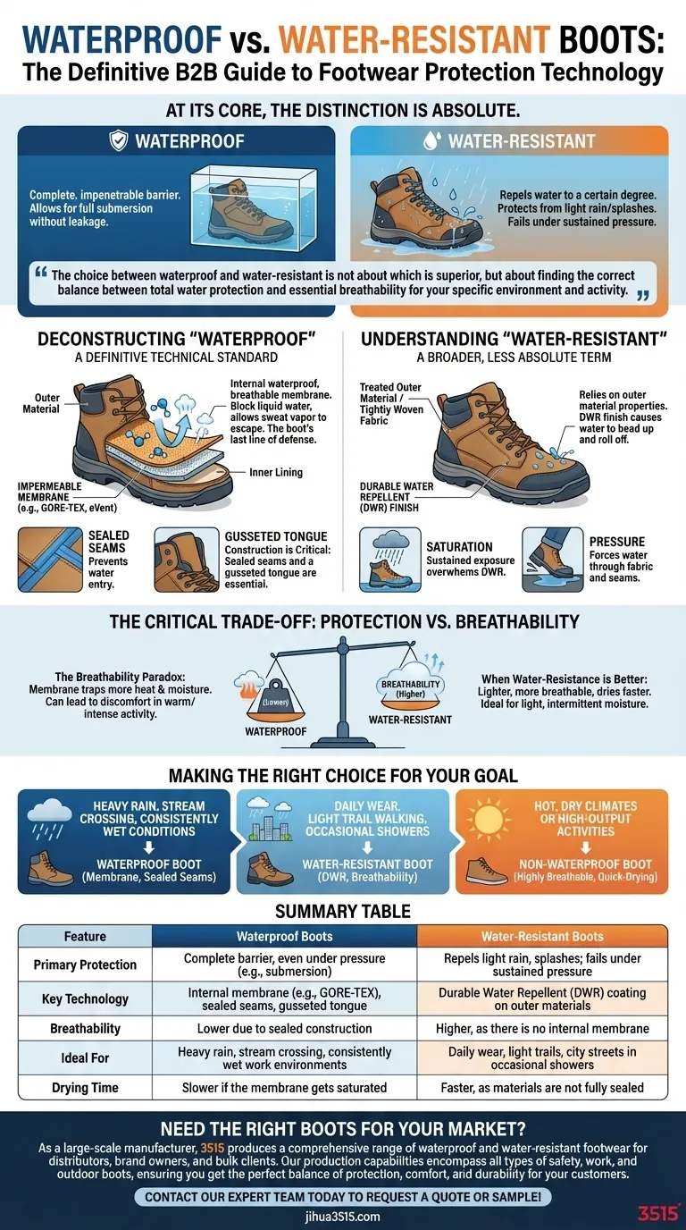 Quelle est la différence entre les bottes imperméables et les bottes résistantes à l'eau ? Trouvez votre correspondance parfaite Guide Visuel