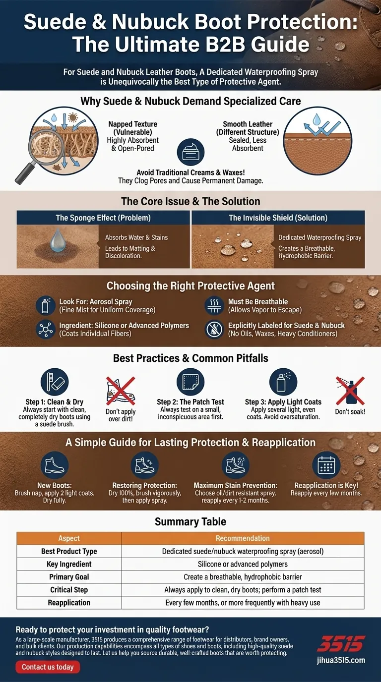 Quel type d'agent protecteur est préférable pour les bottes en daim et en nubuck ? Utilisez un spray imperméabilisant dédié Guide Visuel