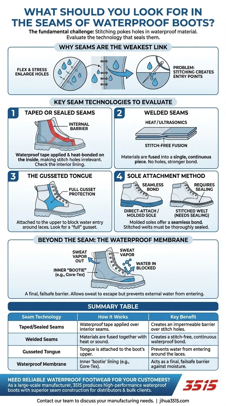 Cosa cercare nelle cuciture degli scarponi impermeabili? Caratteristiche chiave per una protezione totale Guida Visiva