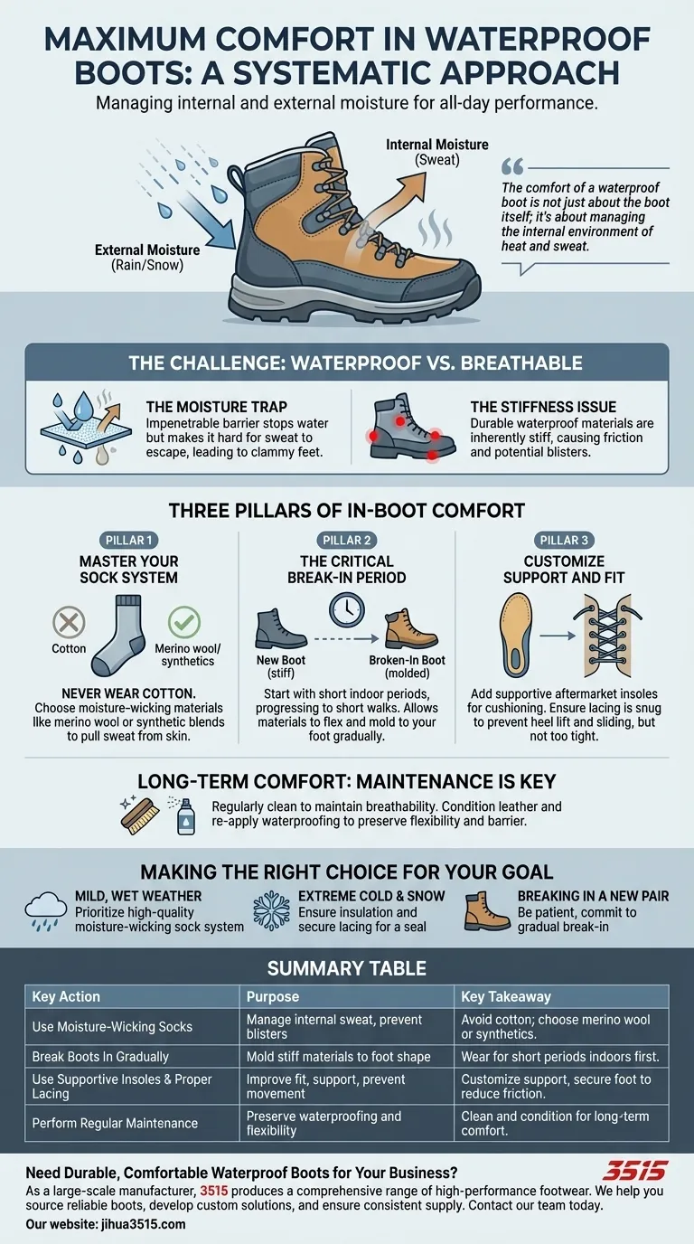 Wie können Sie wasserdichte Stiefel für maximalen Komfort tragen? Ein Leitfaden für ganztägigen Komfort Visuelle Anleitung