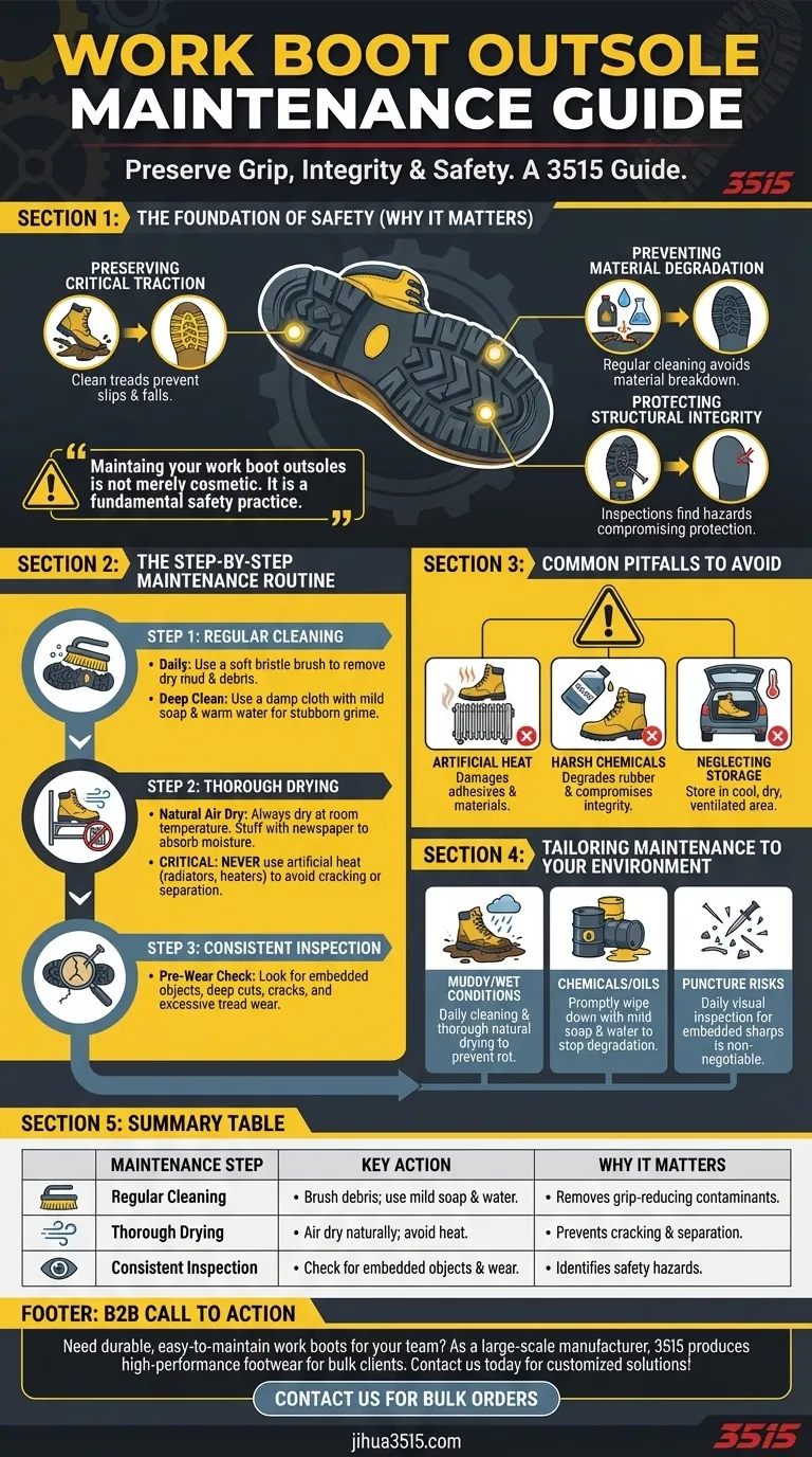 ¿Qué pasos de mantenimiento se recomiendan para las suelas de las botas de trabajo? Extiende la vida útil de tus botas y maximiza la seguridad. Guía Visual