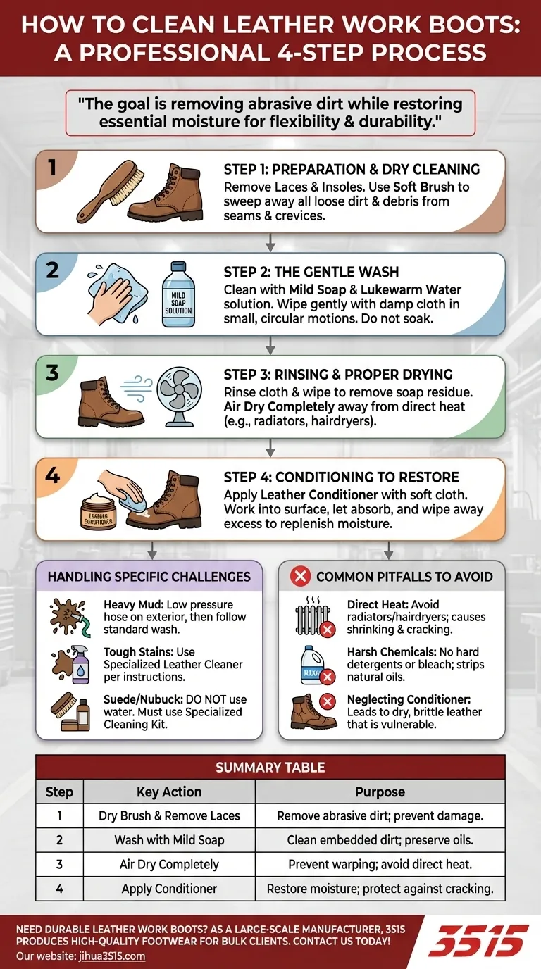 如何清洁皮革工装靴？延长其寿命的 4 步指南 图解指南