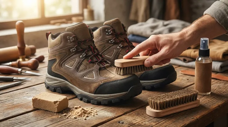 كيف يجب تنظيف أحذية العمل المصنوعة من جلد السويد والنوبوك؟ دليل التنظيف الجاف للحفاظ على الوبر