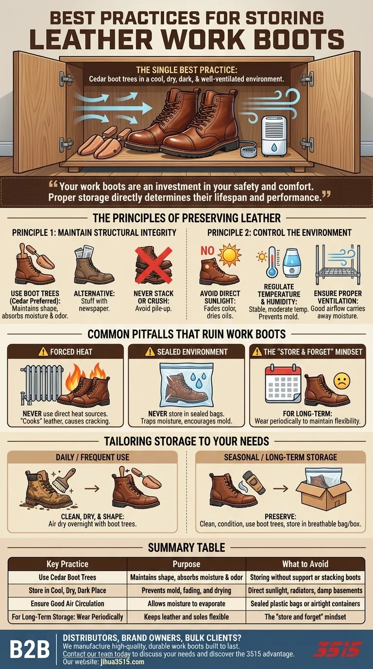 ¿Cuáles son las mejores prácticas para almacenar botas de trabajo de cuero? Conserve su inversión durante años Guía Visual