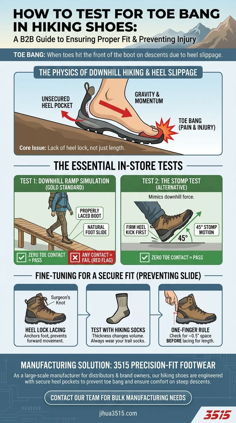Wie kann man Zehenschläge bei Wanderschuhen testen? Sorgen Sie für einen schmerzfreien Sitz für Ihre nächste Wanderung Visuelle Anleitung