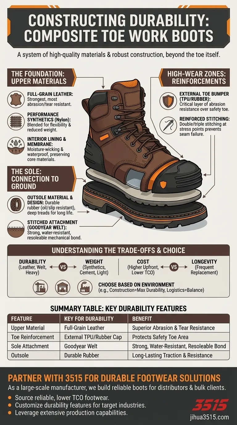 What construction features enhance the durability of composite toe work boots? Choose the Right Materials for Long-Lasting Wear Visual Guide