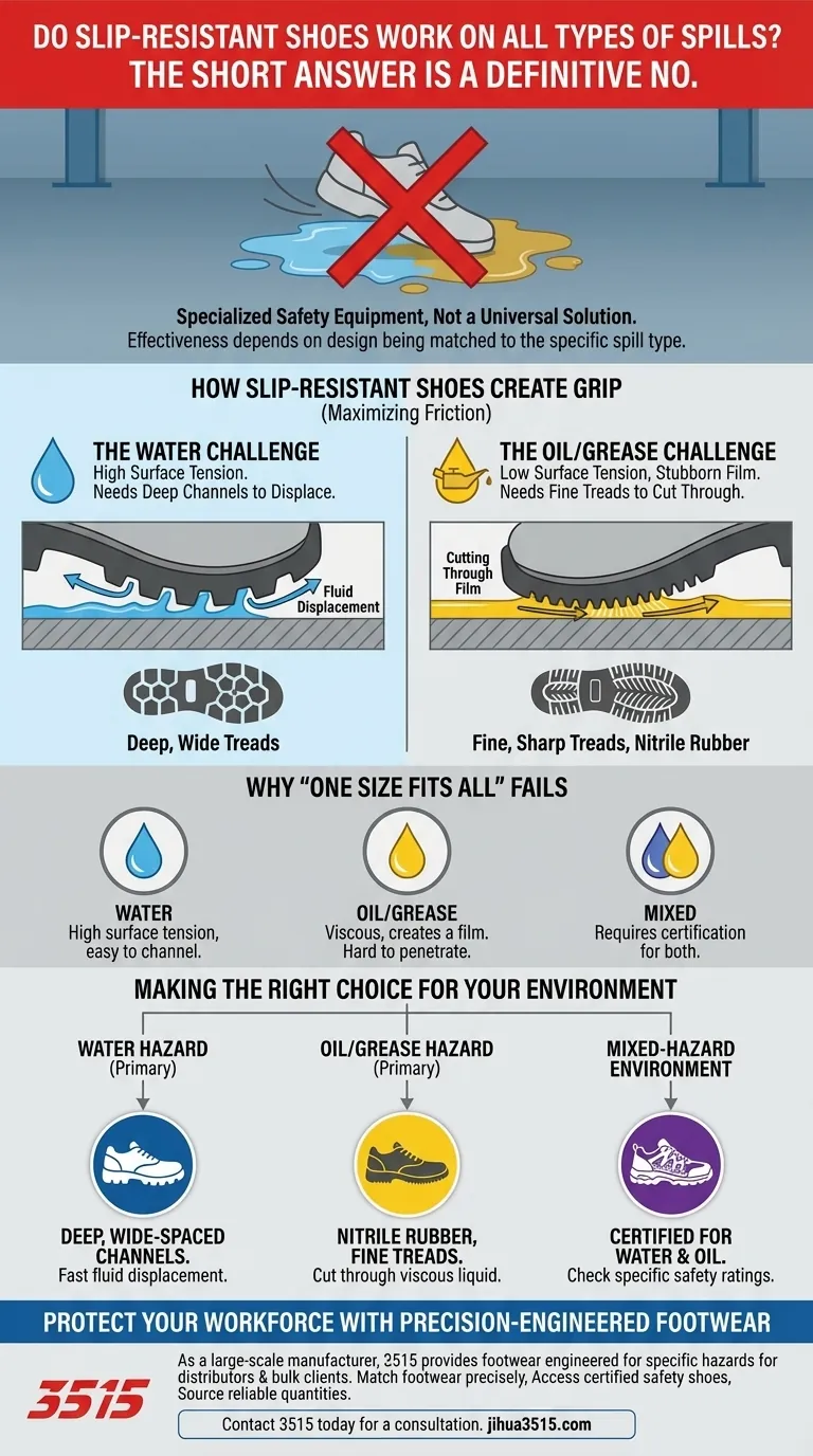 滑りにくい靴は、あらゆる種類のこぼれに効果がありますか？ハザードに合わせた靴選びの真実 ビジュアルガイド
