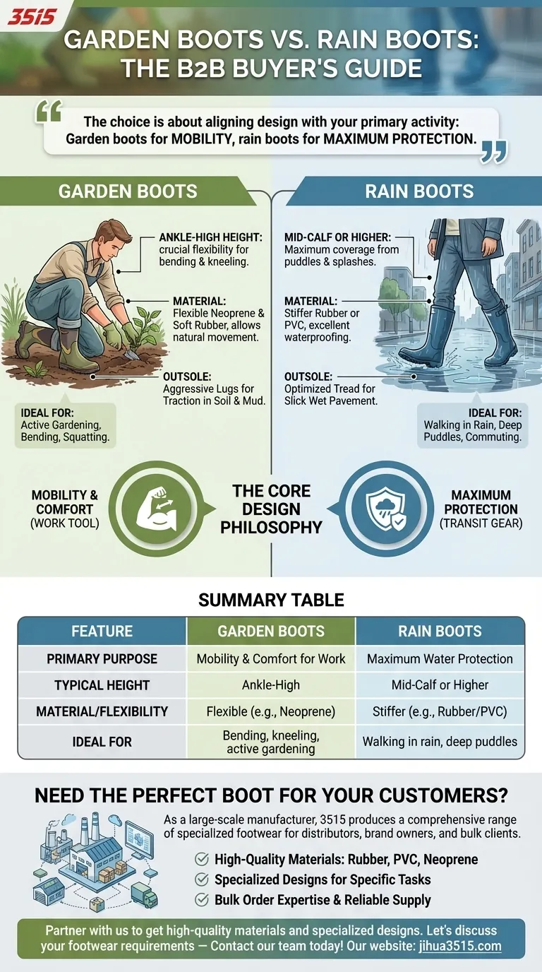 ガーデンブーツとレインブーツの違いは何ですか？作業に適したフットウェアを選びましょう ビジュアルガイド