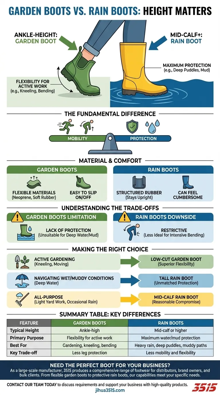 Насколько высота садовых сапог отличается от резиновых сапог? Выберите правильные сапоги для вашей задачи Визуальное руководство