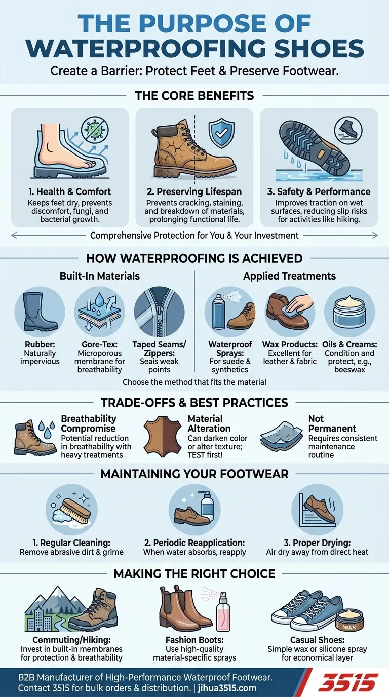 Qual é o propósito de impermeabilizar sapatos? Proteja seus pés e prolongue a vida útil dos sapatos Guia Visual