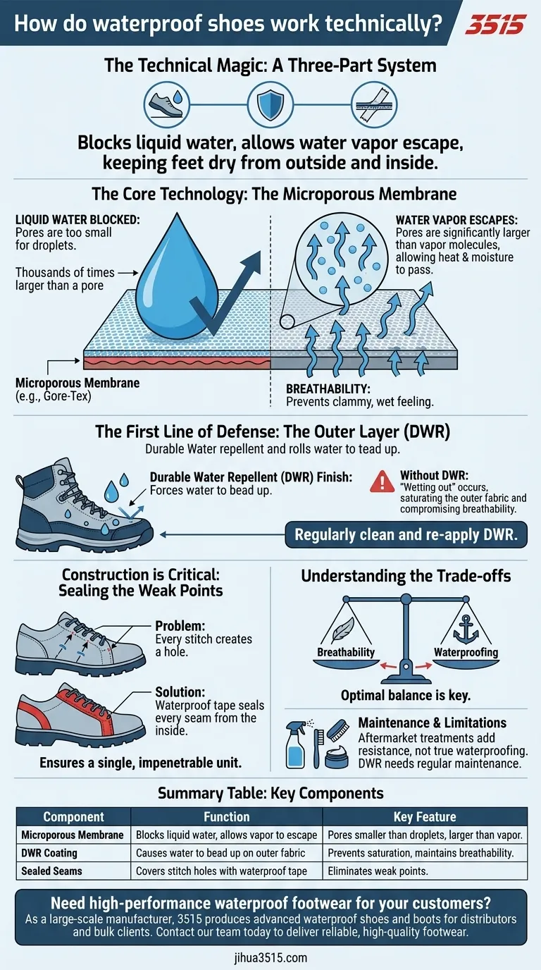 Come funzionano tecnicamente le scarpe impermeabili? La scienza per tenere i piedi asciutti Guida Visiva