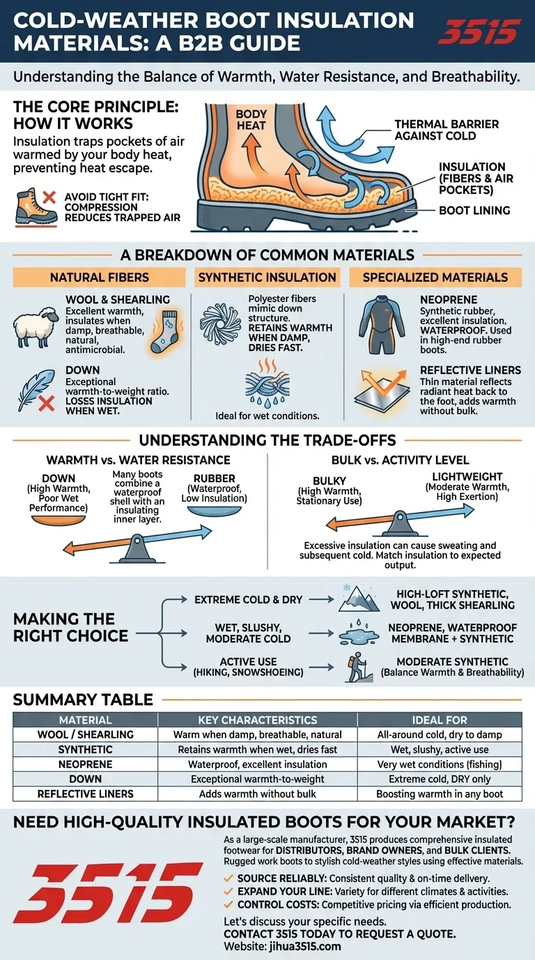 ما هي المواد المستخدمة عادة للعزل في أحذية الطقس البارد؟ ابحث عن المقاس المثالي لمناخك دليل مرئي