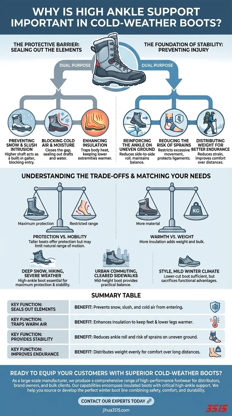 Почему высокая поддержка лодыжки важна в обуви для холодной погоды? Важно для тепла и устойчивости Визуальное руководство