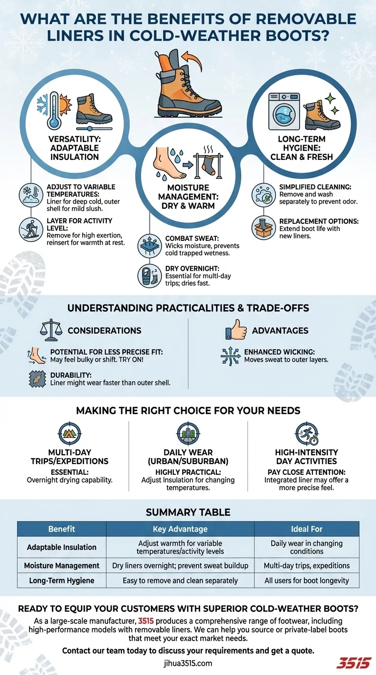 Quais são os benefícios dos forros removíveis em botas de clima frio? Desbloqueie calor e secura adaptáveis Guia Visual